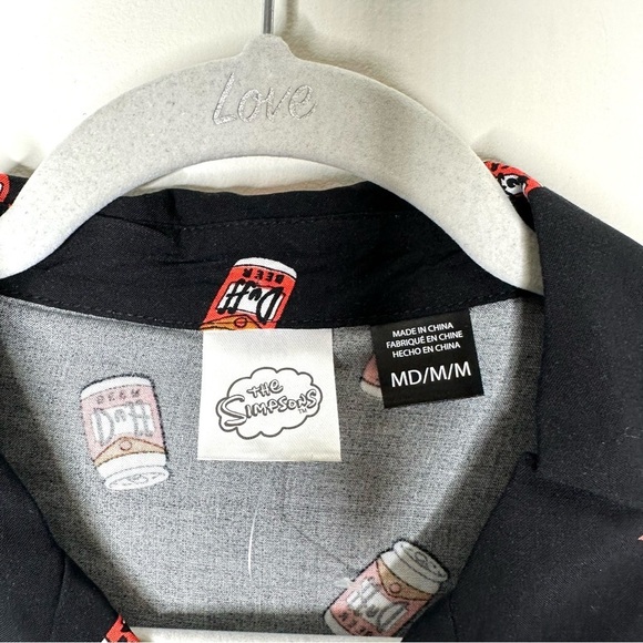 The Simpsons 20th Television DUFF BEER Shirt (NEW) Mens Medium Button Up - Picture 4 of 8